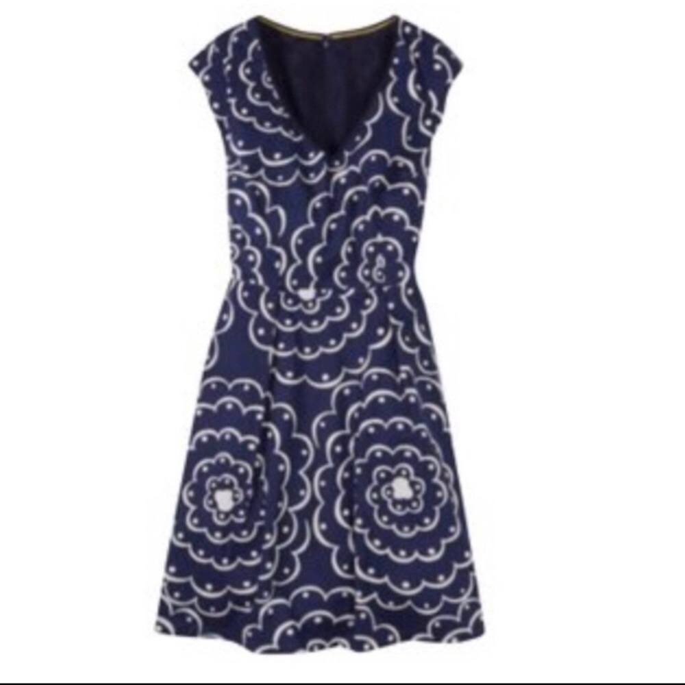 Boden Cap Sleeve Oversized Floral Lined Dress
